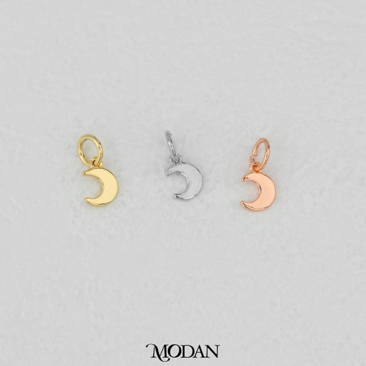 Tiny Plain Moon DIY Charm Liontin Kalung/Gelang Bulan Kecil Hypoallergenic Gold Filled