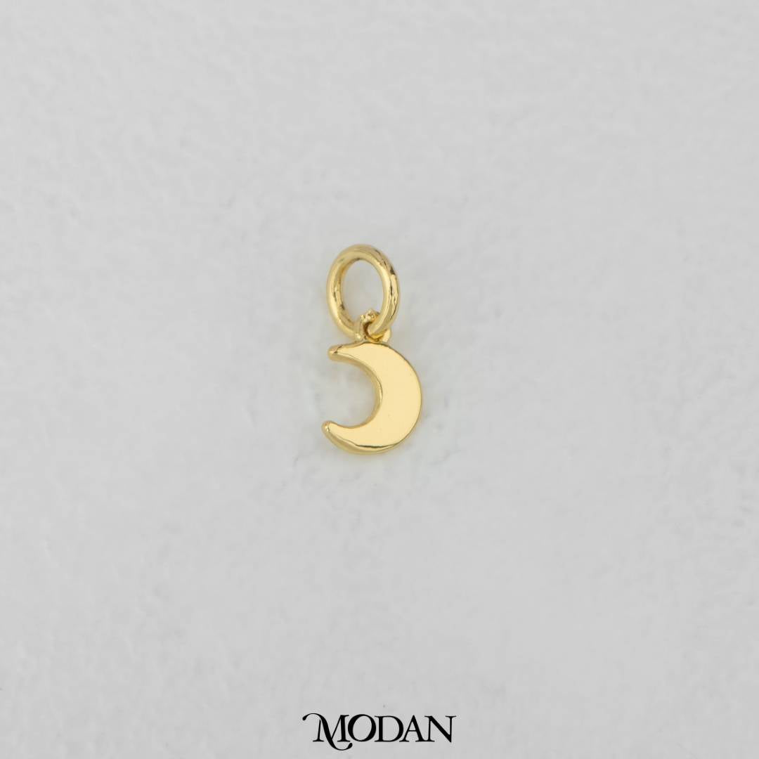 Tiny Plain Moon DIY Charm Liontin Kalung/Gelang Bulan Kecil Hypoallergenic Gold Filled