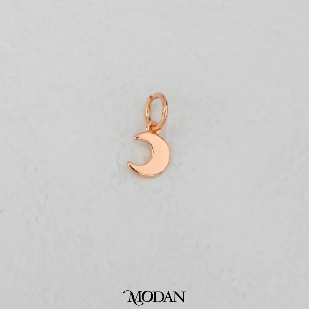Tiny Plain Moon DIY Charm Liontin Kalung/Gelang Bulan Kecil Hypoallergenic Gold Filled