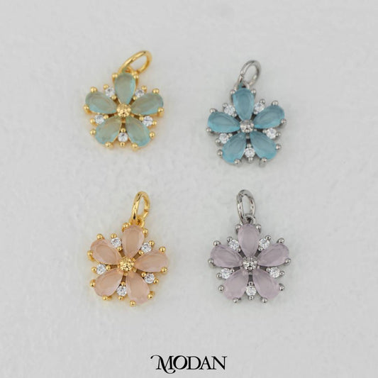 Blooming Pastel Flower Charm DIY Charm Liontin Bunga Hypoallergenic Gold Filled