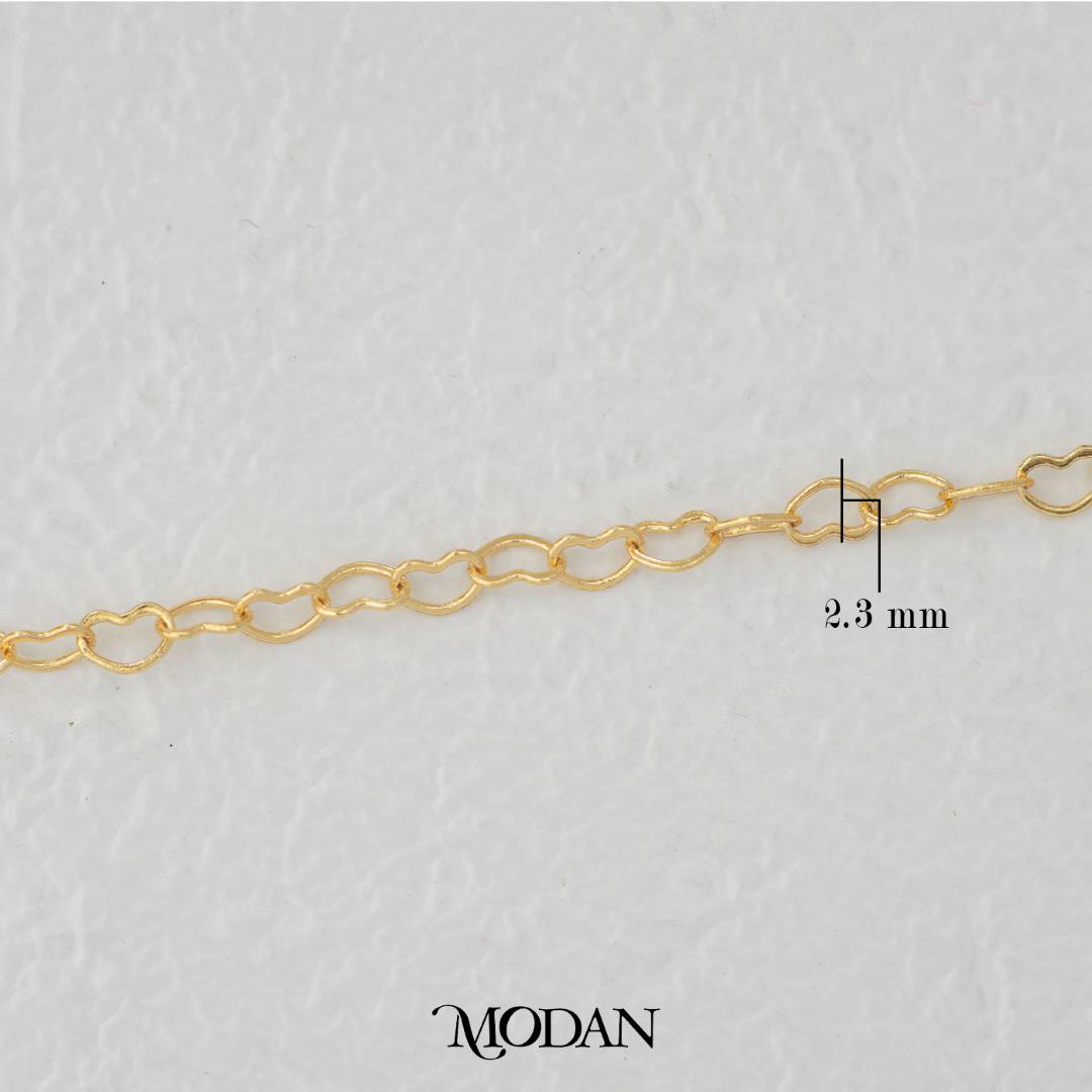 Love Heart Shaped Cable Chain DIY Chain Rantai Kalung Gelang Meteran Hypoallergenic Gold Plated