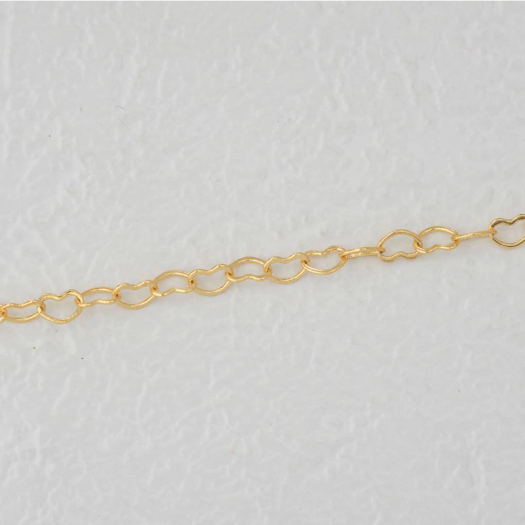 Love Heart Shaped Cable Chain DIY Chain Rantai Kalung Gelang Meteran Hypoallergenic Gold Plated