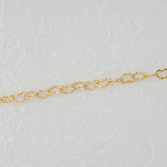 Love Heart Shaped Cable Chain DIY Chain Rantai Kalung Gelang Meteran Hypoallergenic Gold Plated