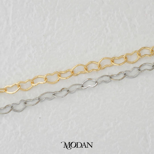 (2.6mm) Love Heart Shaped Cable Chain DIY Chain Rantai Kalung Gelang Meteran Hypoallergenic Gold Plated