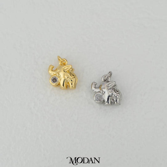 Mini Cute Elephant Cubic Zirconia Charm DIY Charm Liontin Gajah Hypoallergenic Gold Filled