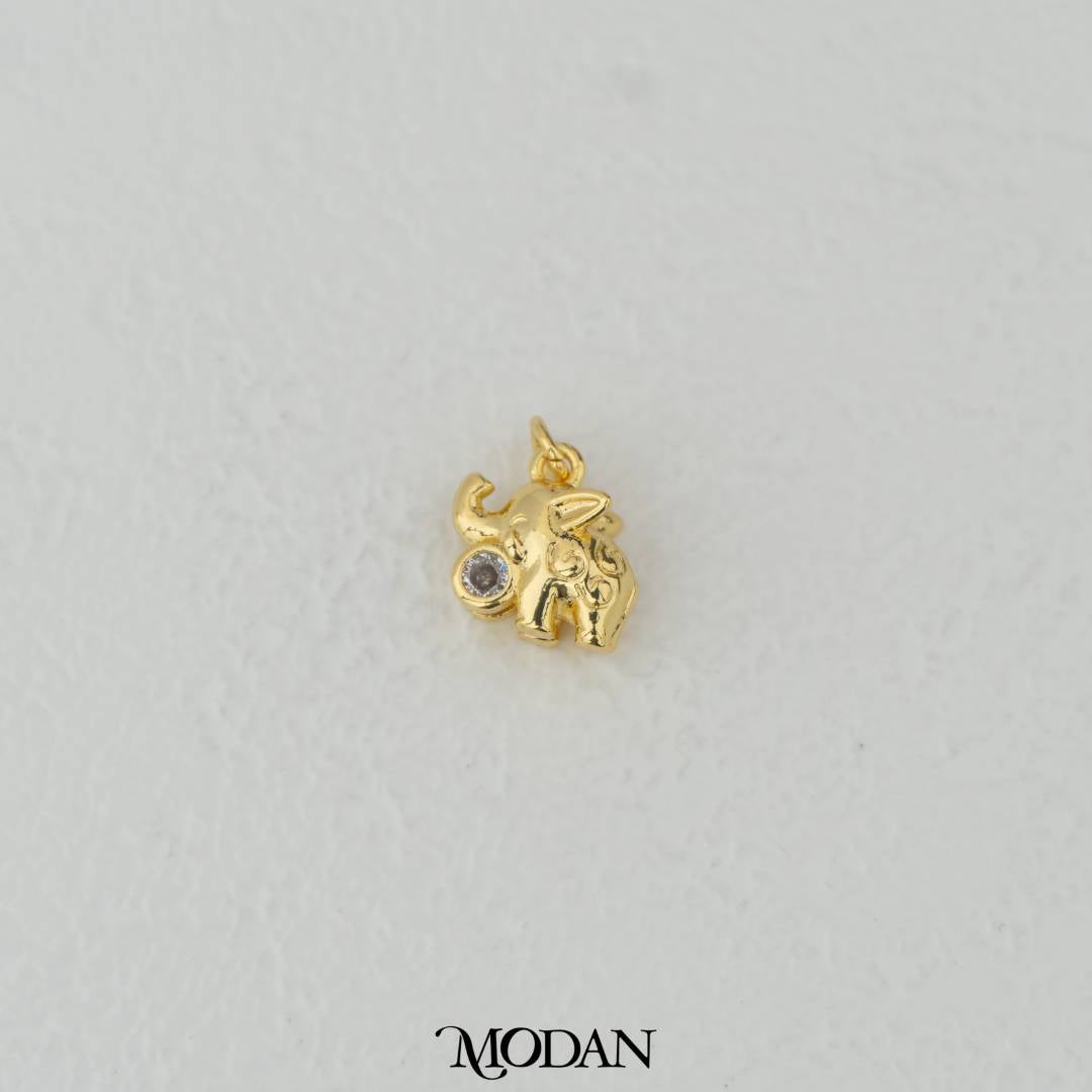 Mini Cute Elephant Cubic Zirconia Charm DIY Charm Liontin Gajah Hypoallergenic Gold Filled