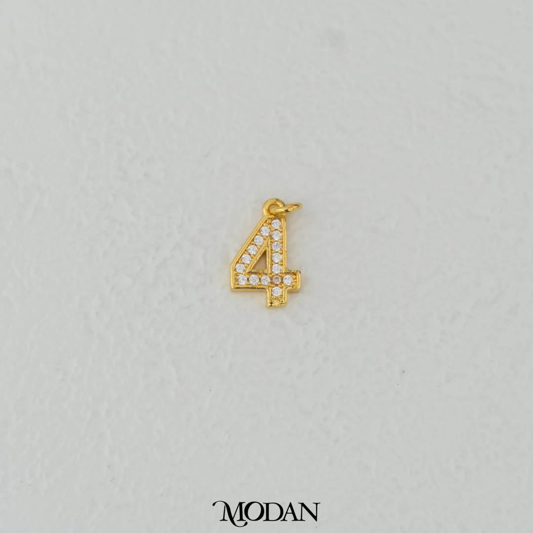 Mini Micro Paved Numbers Charm DIY Charm Liontin Angka Berlian Pasir Hypoallergenic Gold Filled