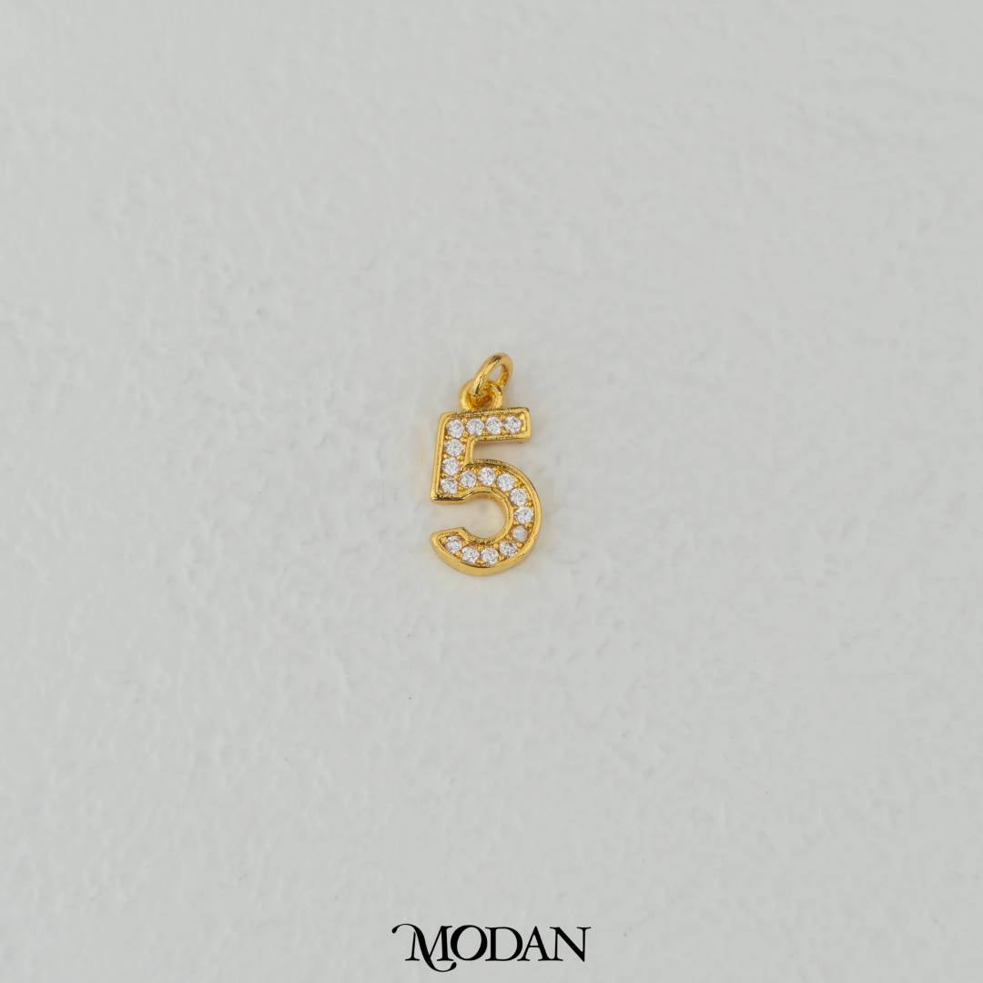 Mini Micro Paved Numbers Charm DIY Charm Liontin Angka Berlian Pasir Hypoallergenic Gold Filled