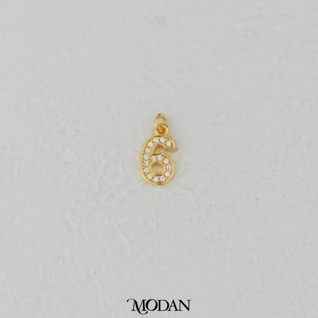 Mini Micro Paved Numbers Charm DIY Charm Liontin Angka Berlian Pasir Hypoallergenic Gold Filled