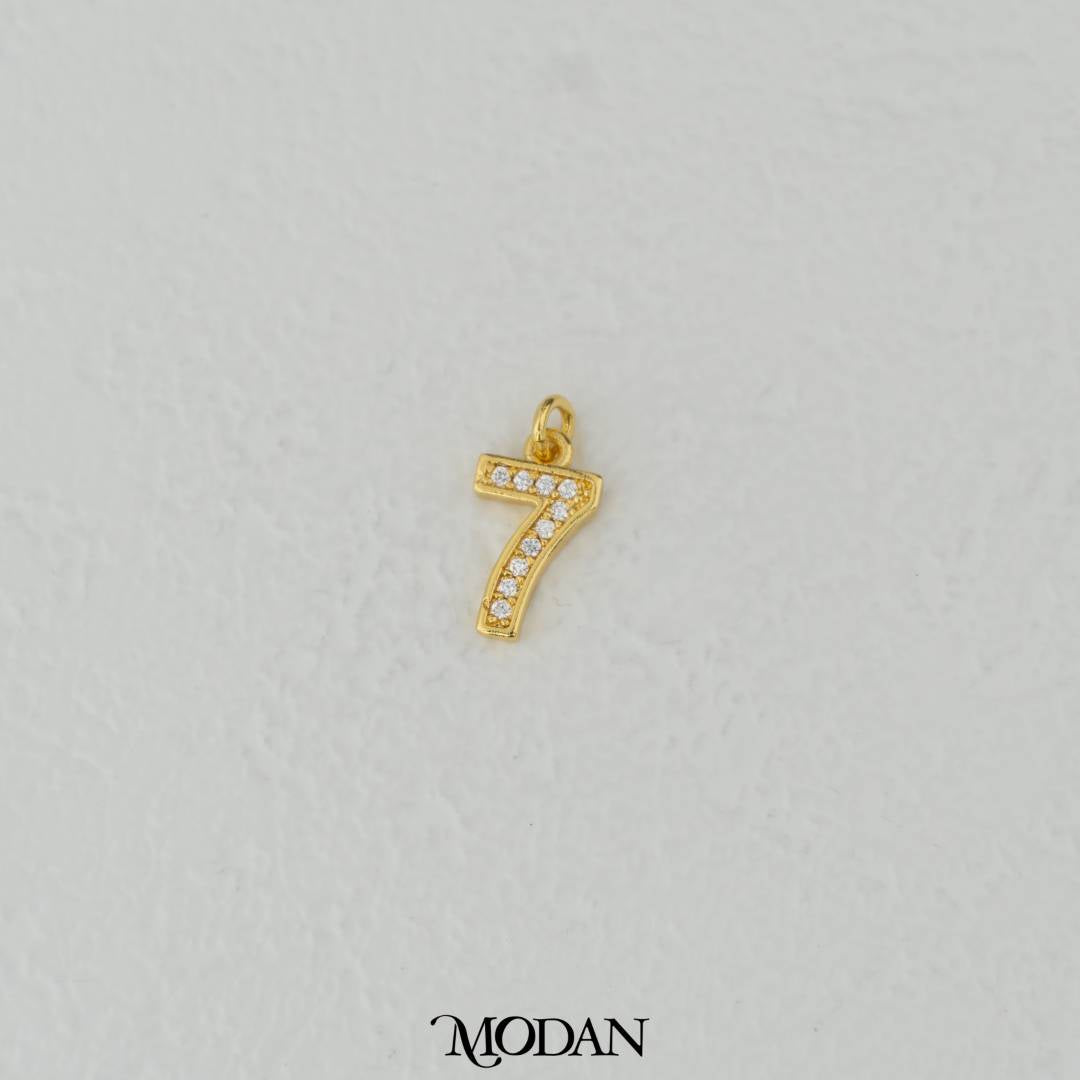 Mini Micro Paved Numbers Charm DIY Charm Liontin Angka Berlian Pasir Hypoallergenic Gold Filled