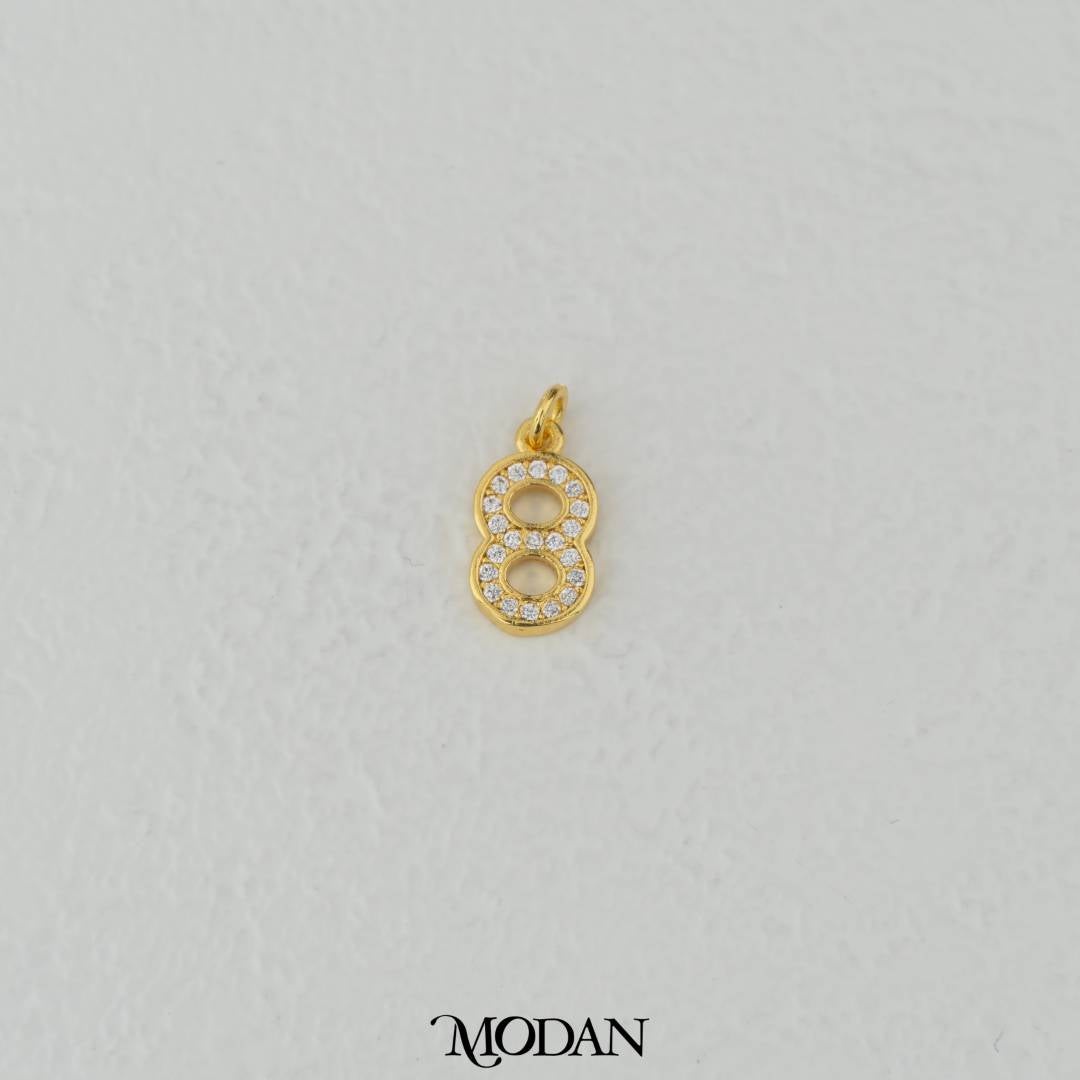 Mini Micro Paved Numbers Charm DIY Charm Liontin Angka Berlian Pasir Hypoallergenic Gold Filled