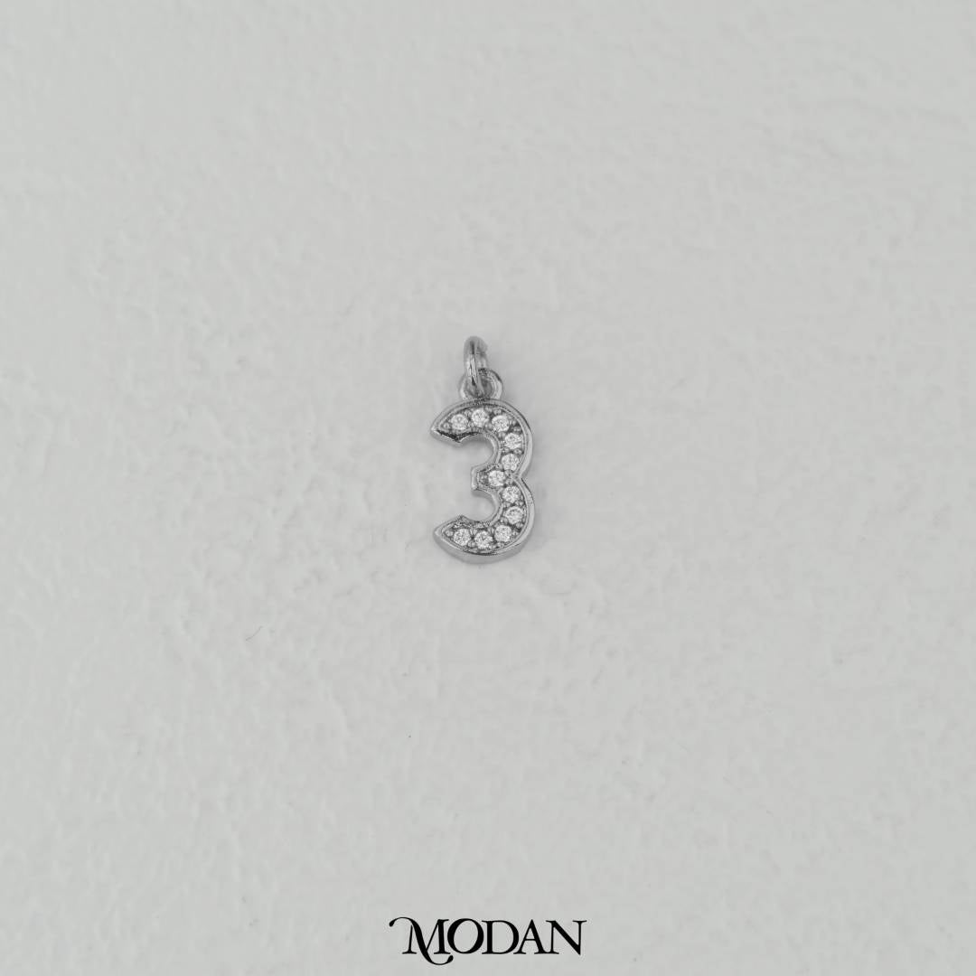 Mini Micro Paved Numbers Charm DIY Charm Liontin Angka Berlian Pasir Hypoallergenic Gold Filled