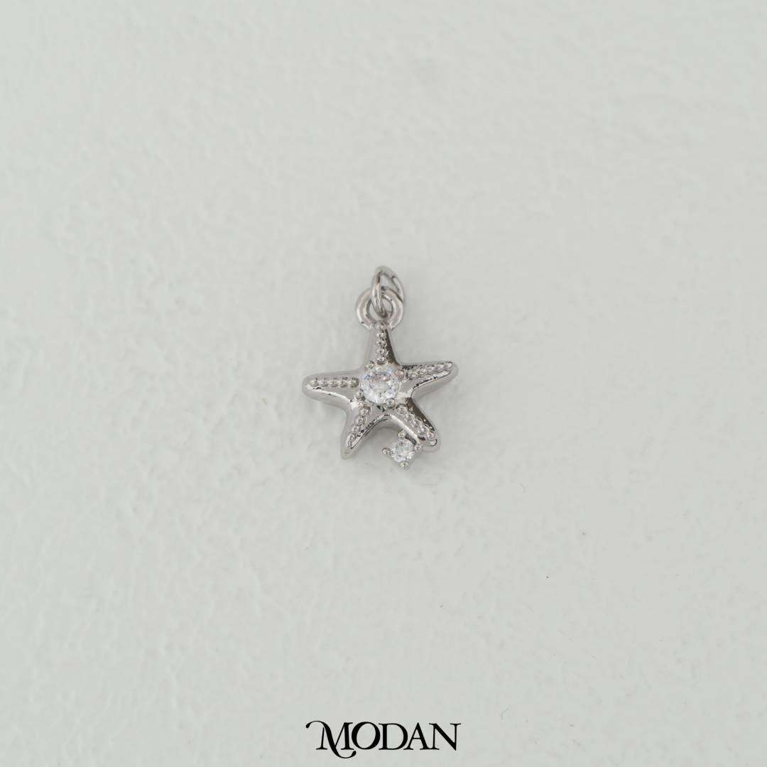 Mini Solitaire Starfish Charm DIY Charm Liontin Bintang Laut Mata Satu Hypoallergenic Gold Filled