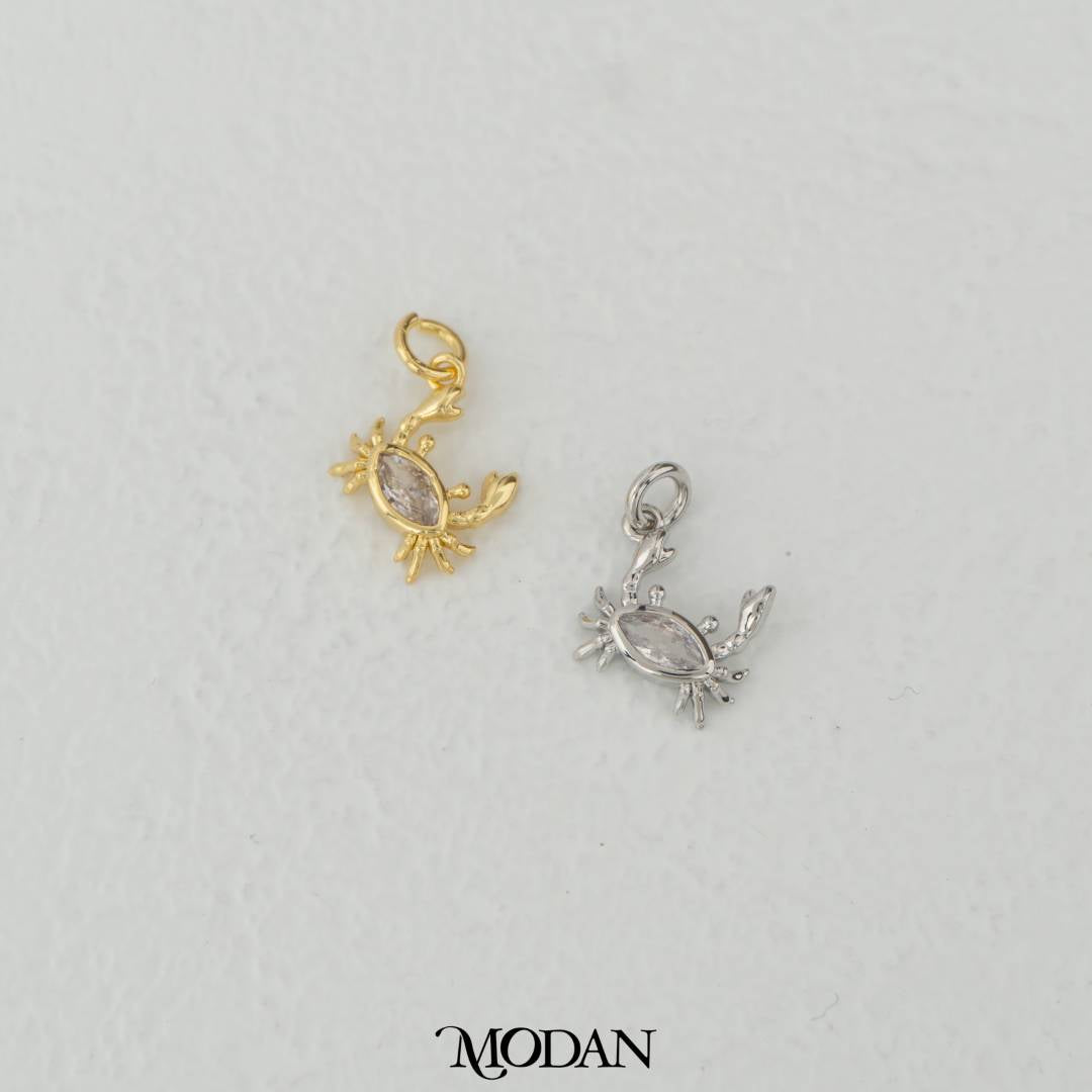 Tiny Crab Charm DIY Charm Liontin Kepiting Laut Hypoallergenic Gold Filled