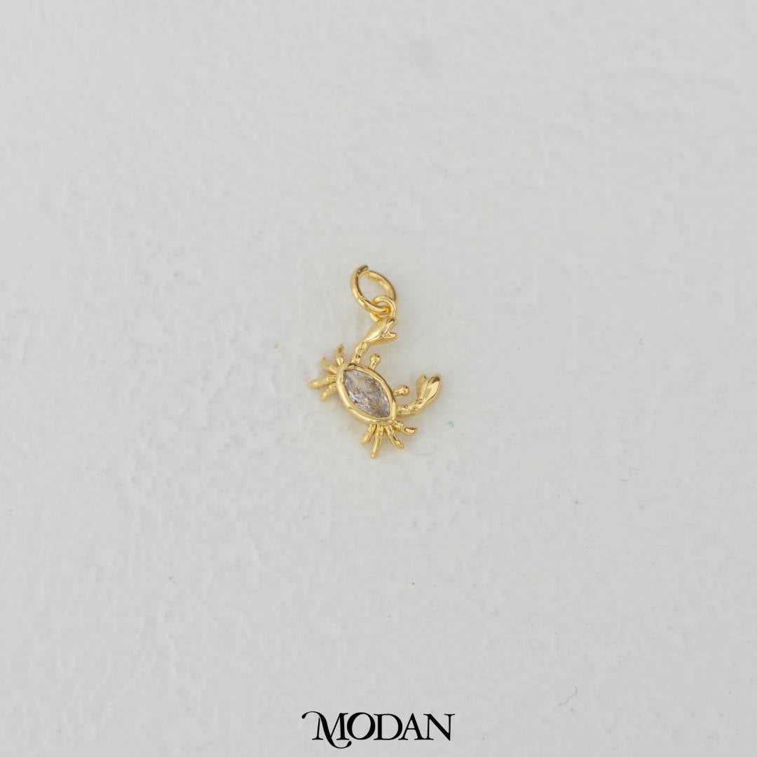 Tiny Crab Charm DIY Charm Liontin Kepiting Laut Hypoallergenic Gold Filled