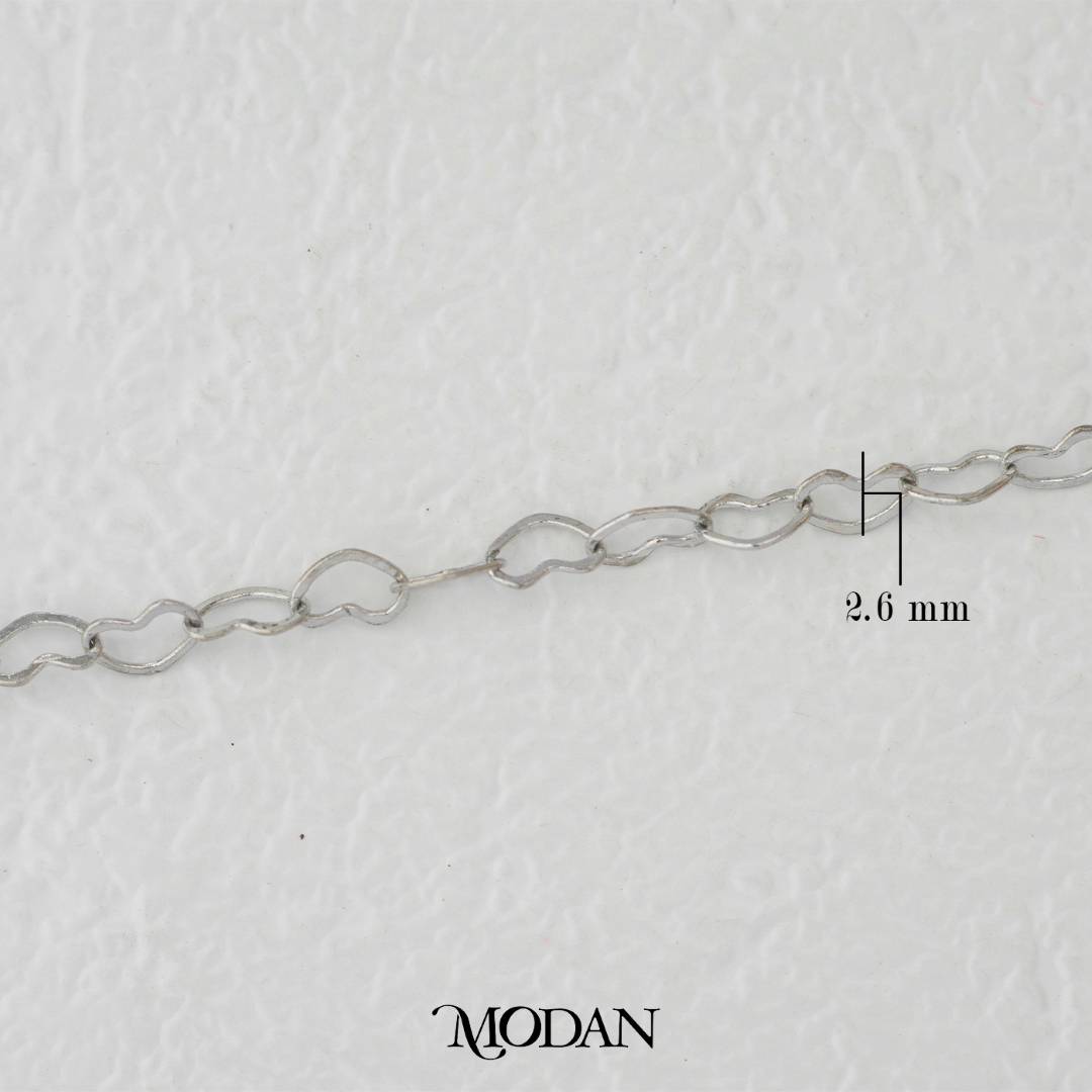 (2.6mm) Love Heart Shaped Cable Chain DIY Chain Rantai Kalung Gelang Meteran Hypoallergenic Gold Plated