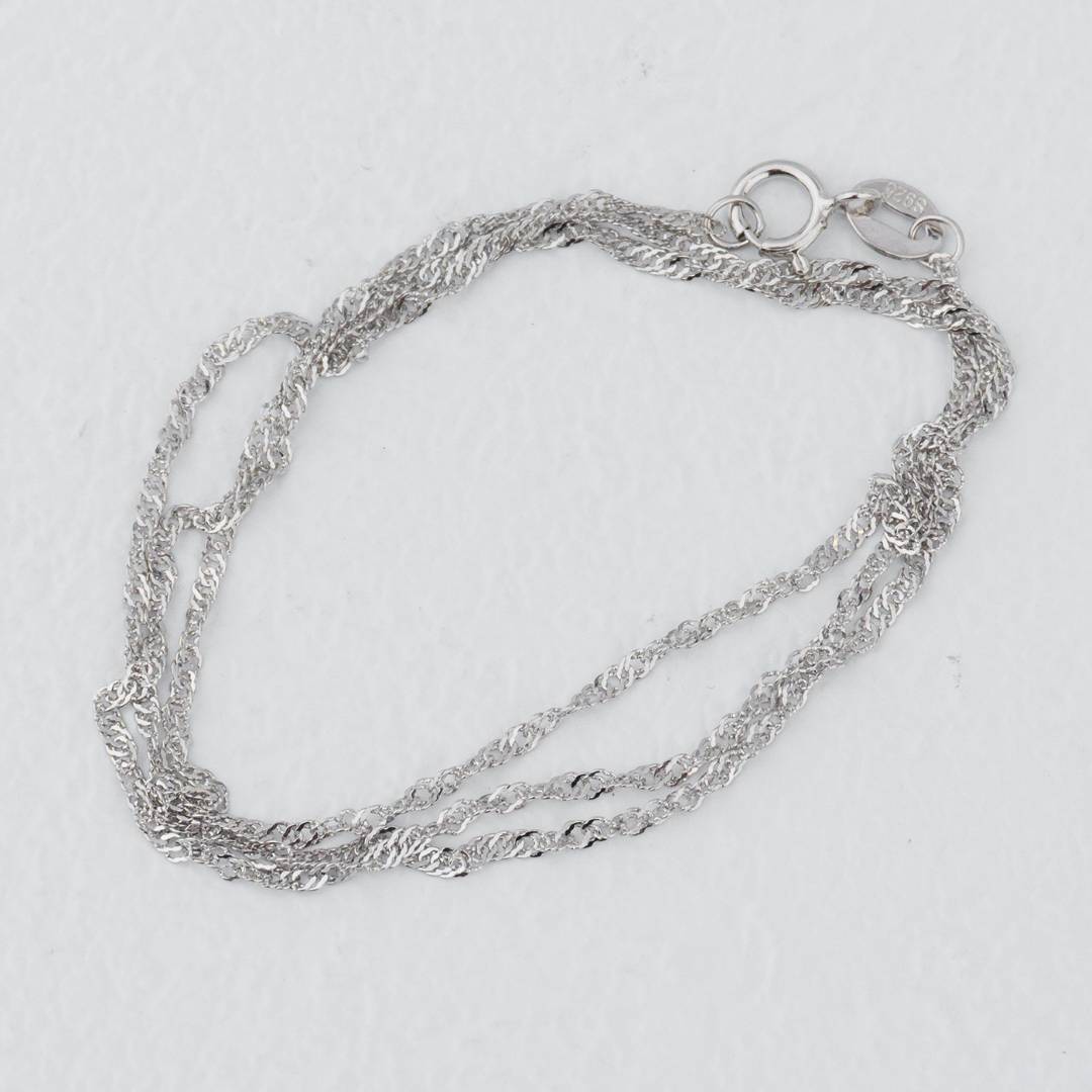 38.8cm Silver Singapore Chain DIY Chain Rantai Kalung Silver Polos Hypoallergenic S925
