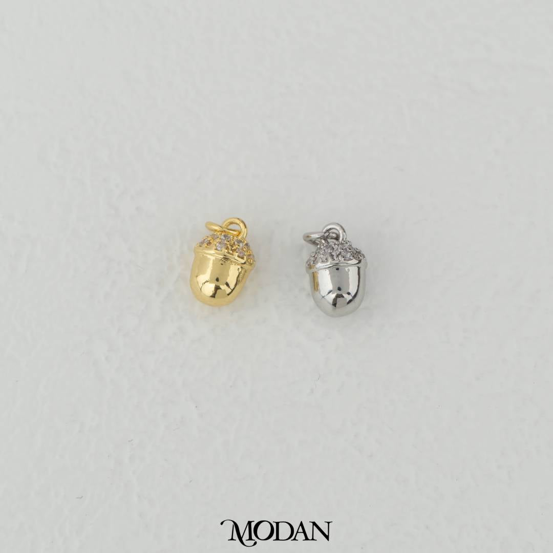 Mini Peanuts Charm DIY Charm Liontin Bentuk Kacang Hypoallergenic Gold Filled
