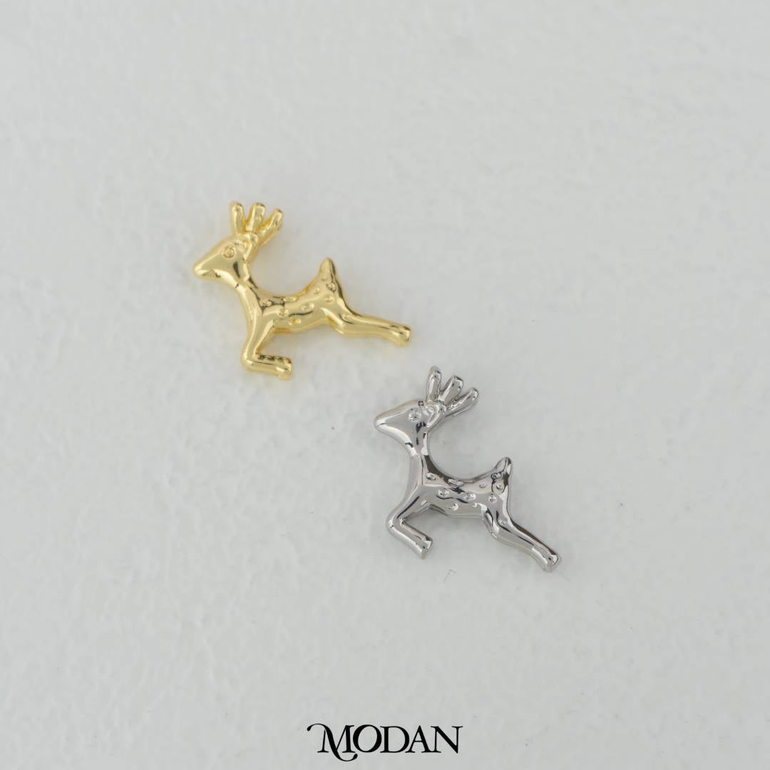 Cute Mini Christmas Reindeer Charm DIY Charm Liontin Rusa Hypoallergenic Gold Filled