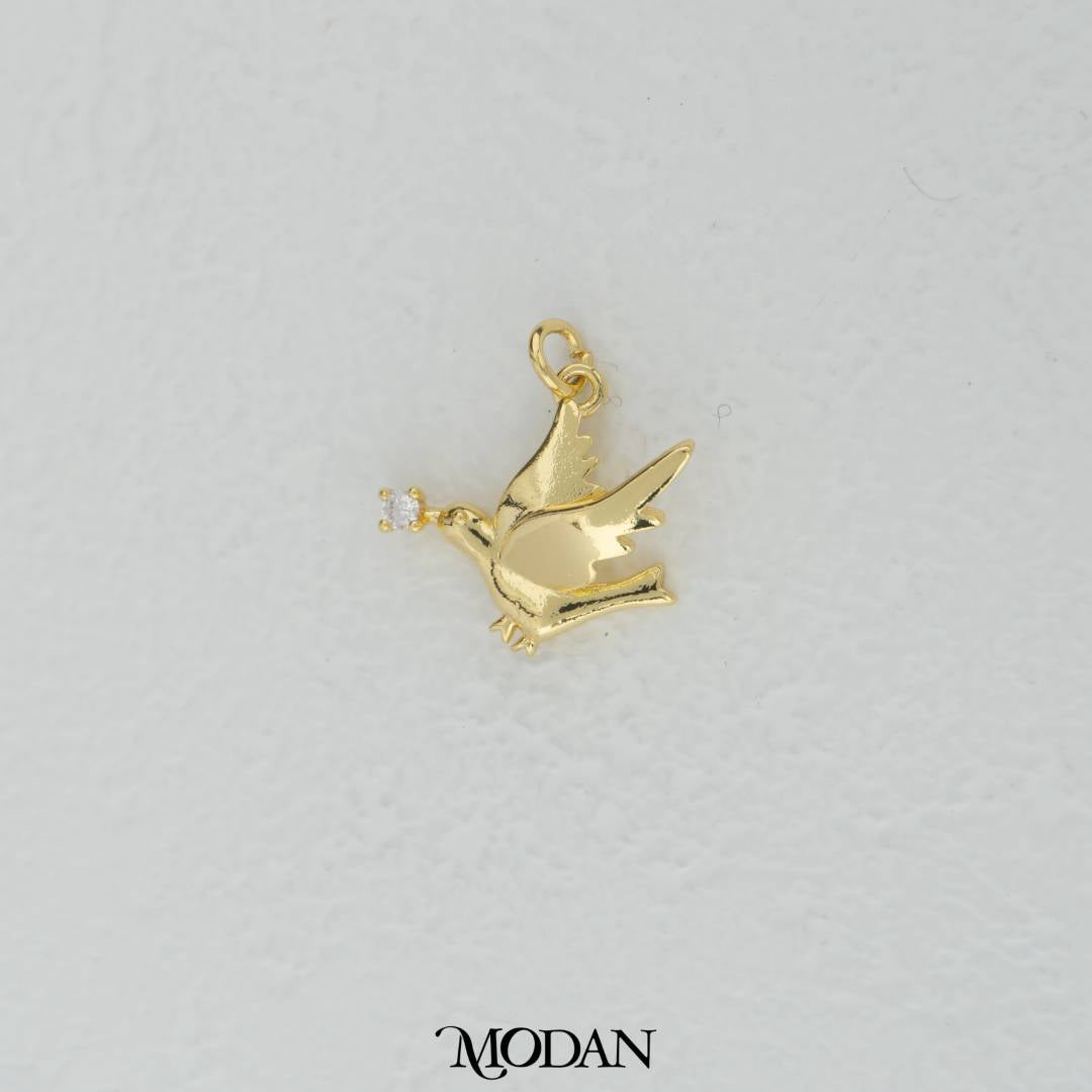Mini Flying Dove Charm DIY Charm Liontin Merpati Terbang Kecil Hypoallergenic Gold Filled
