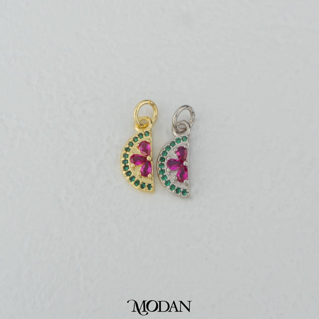 Fruit Colorful Watermelon Charm DIY Charm Liontin Buah Semangka Hypoallergenic Gold Filled