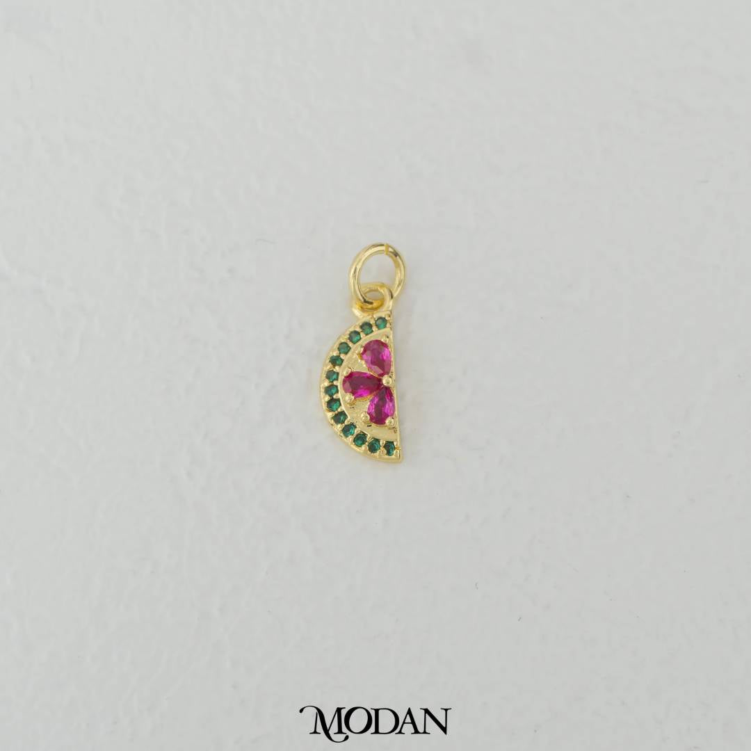 Fruit Colorful Watermelon Charm DIY Charm Liontin Buah Semangka Hypoallergenic Gold Filled