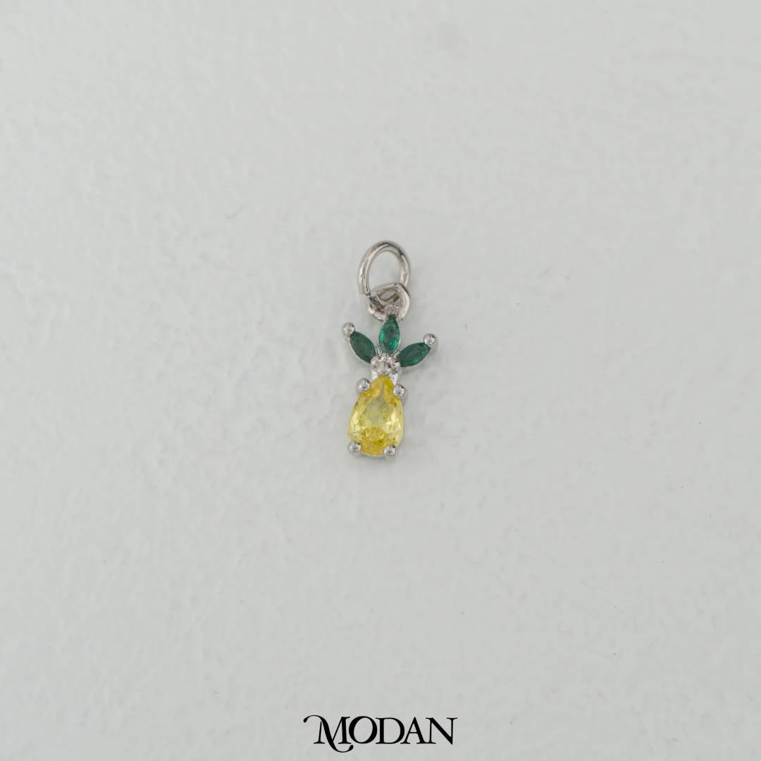 Mini Yellow Pineapple Charm DIY Charm Liontin Buah Nanas Kecil Hypoallergenic Gold Filled