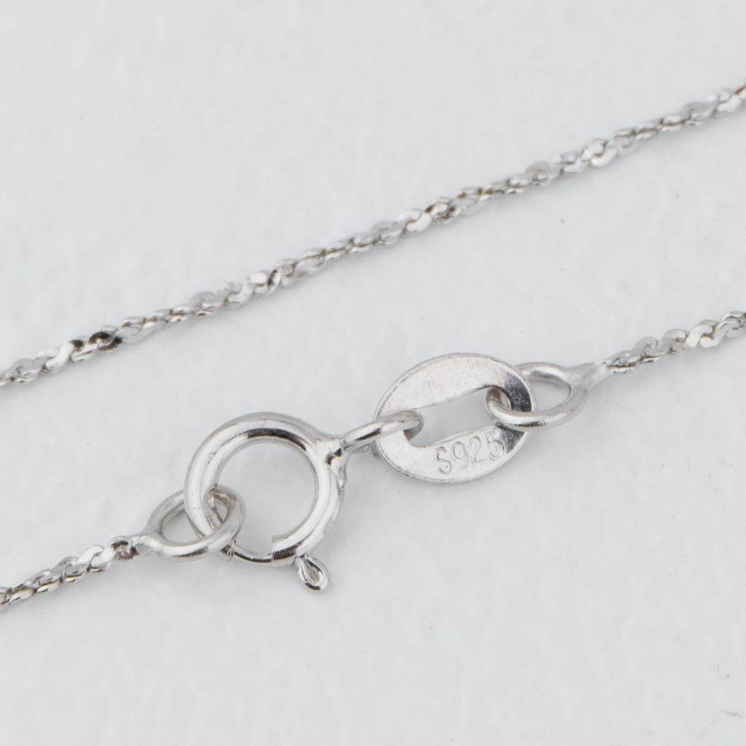 Dainty Silver Flat Serpentine Chain DIY Chain Rantai Kalung Silver Polos Hypoallergenic S925