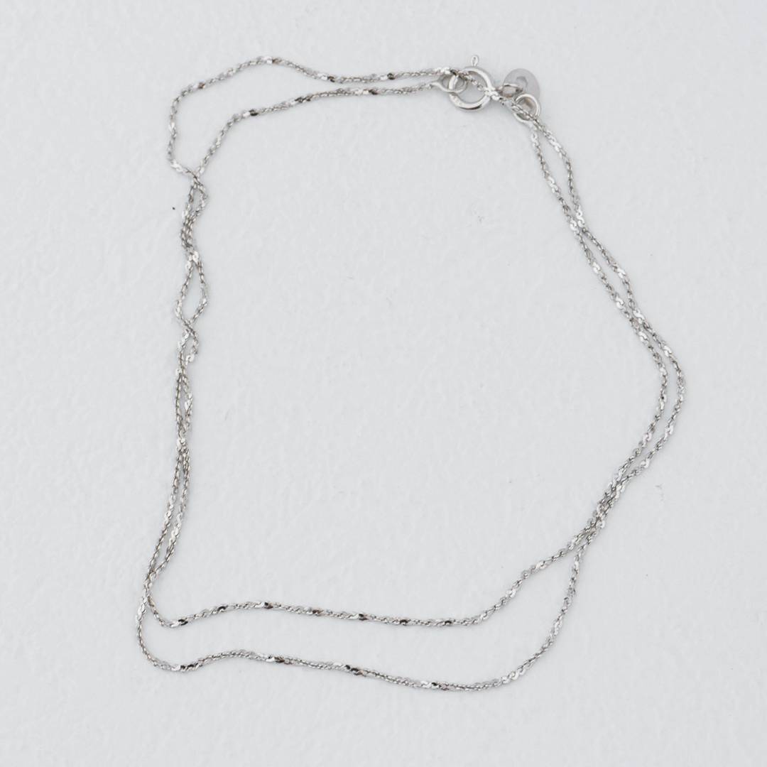 Dainty Silver Flat Serpentine Chain DIY Chain Rantai Kalung Silver Polos Hypoallergenic S925