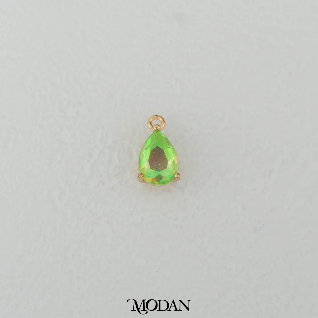 Colorful Gradient Teardrop Charm DIY Charm Liontin Tetets Air Mata Hypoallergenic Gold Plated