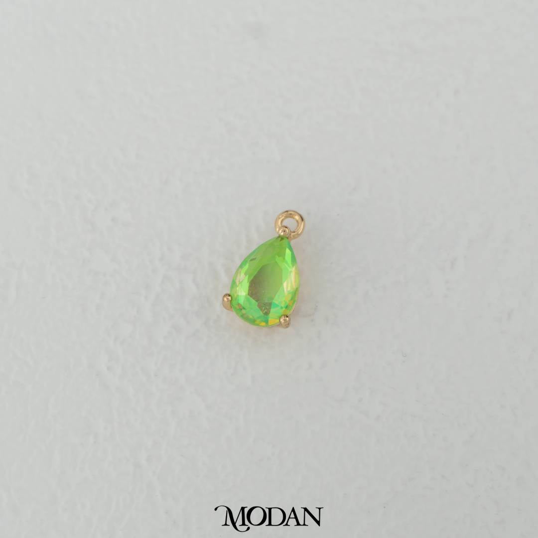 Colorful Gradient Teardrop Charm DIY Charm Liontin Tetets Air Mata Hypoallergenic Gold Plated