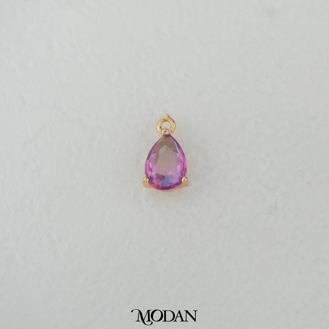 Colorful Gradient Teardrop Charm DIY Charm Liontin Tetets Air Mata Hypoallergenic Gold Plated
