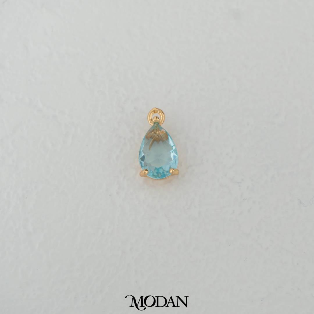Colorful Gradient Teardrop Charm DIY Charm Liontin Tetets Air Mata Hypoallergenic Gold Plated