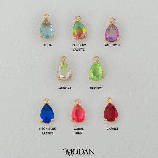 Colorful Gradient Teardrop Charm DIY Charm Liontin Tetets Air Mata Hypoallergenic Gold Plated