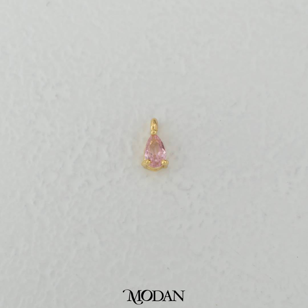 Tiny Pink/Hot Pink/Peach Teardrop Charm DIY Charm Liontin Tetets Air Mata Hypoallergenic Gold Plated