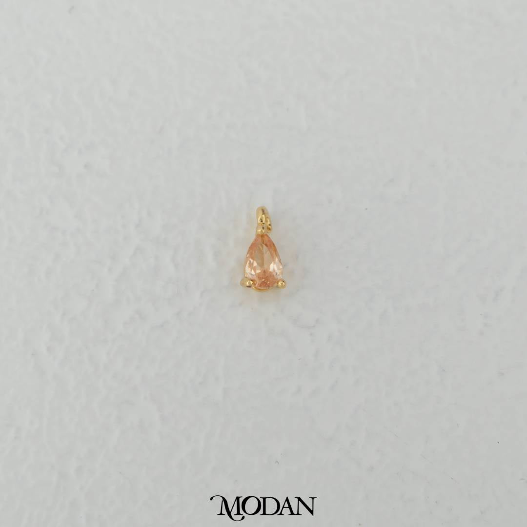 Tiny Pink/Hot Pink/Peach Teardrop Charm DIY Charm Liontin Tetets Air Mata Hypoallergenic Gold Plated