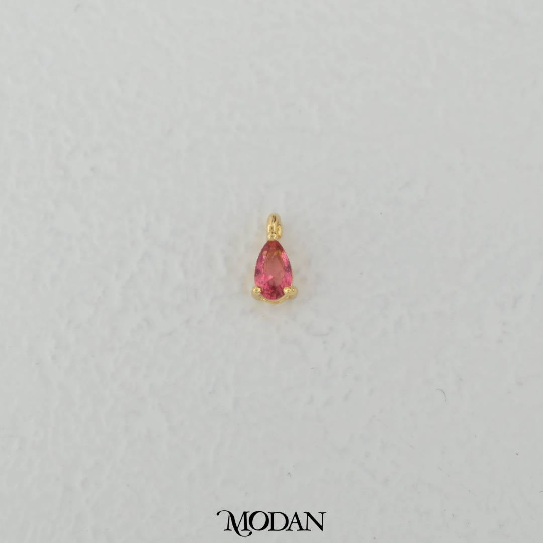 Tiny Pink/Hot Pink/Peach Teardrop Charm DIY Charm Liontin Tetets Air Mata Hypoallergenic Gold Plated