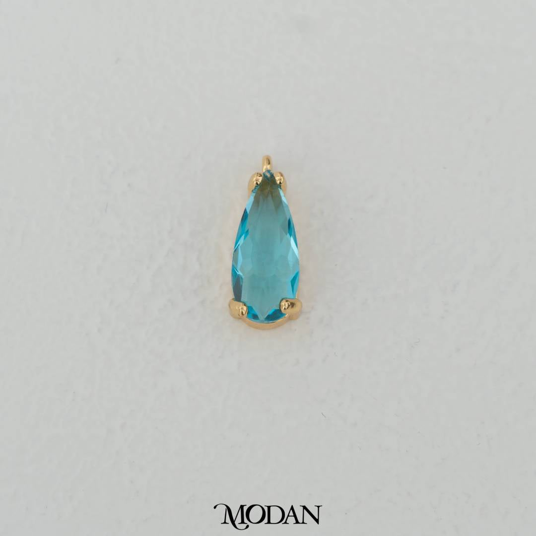 Colorful Long Teardrop Charm DIY Charm Liontin Tetets Air Mata Warna - Warni Hypoallergenic Gold Plated
