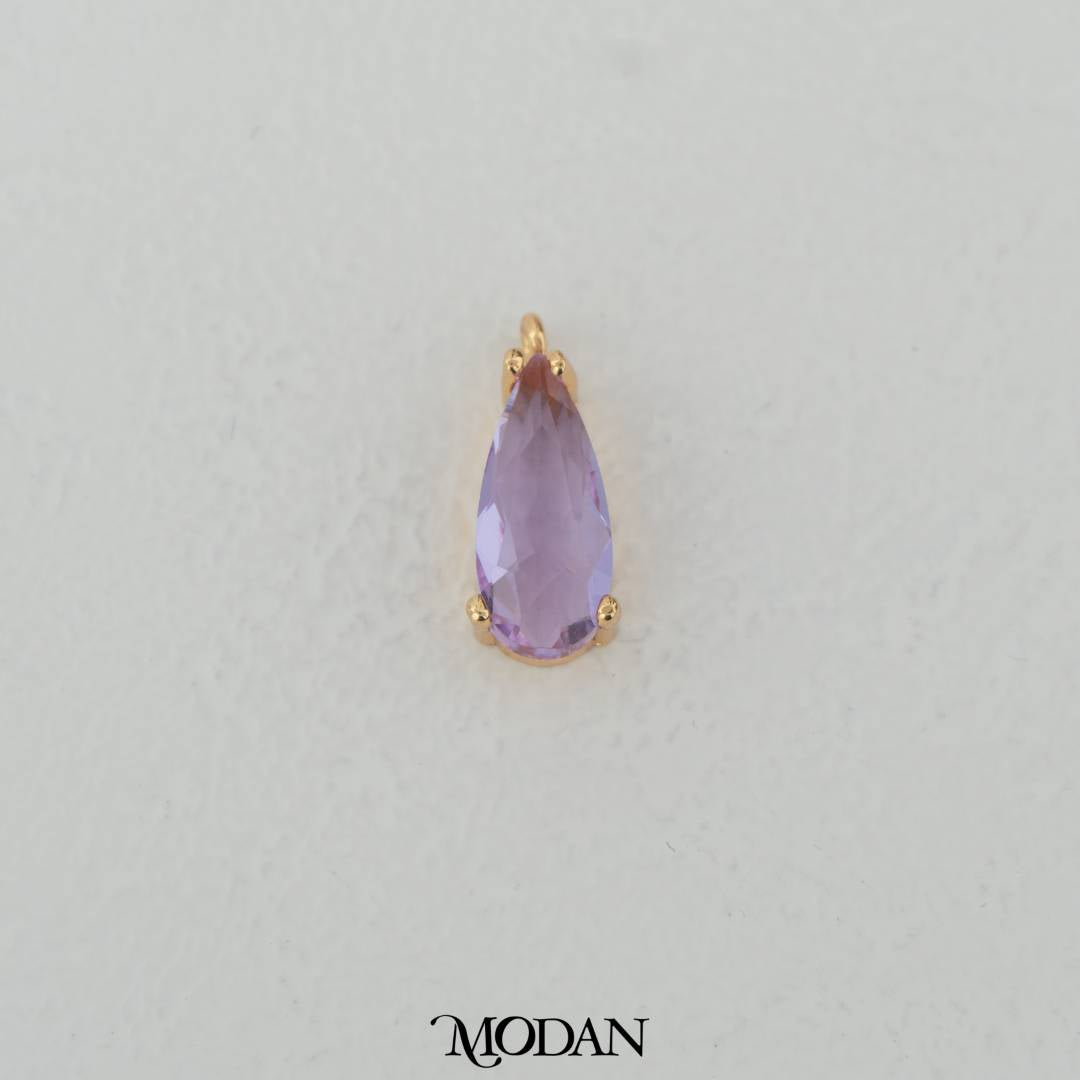 Colorful Long Teardrop Charm DIY Charm Liontin Tetets Air Mata Warna - Warni Hypoallergenic Gold Plated