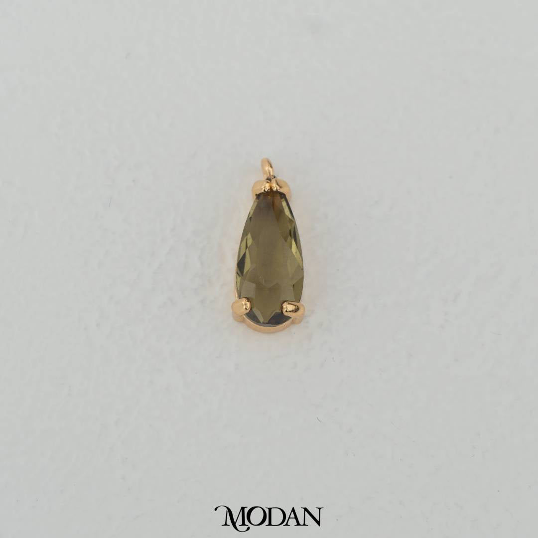 Colorful Long Teardrop Charm DIY Charm Liontin Tetets Air Mata Warna - Warni Hypoallergenic Gold Plated