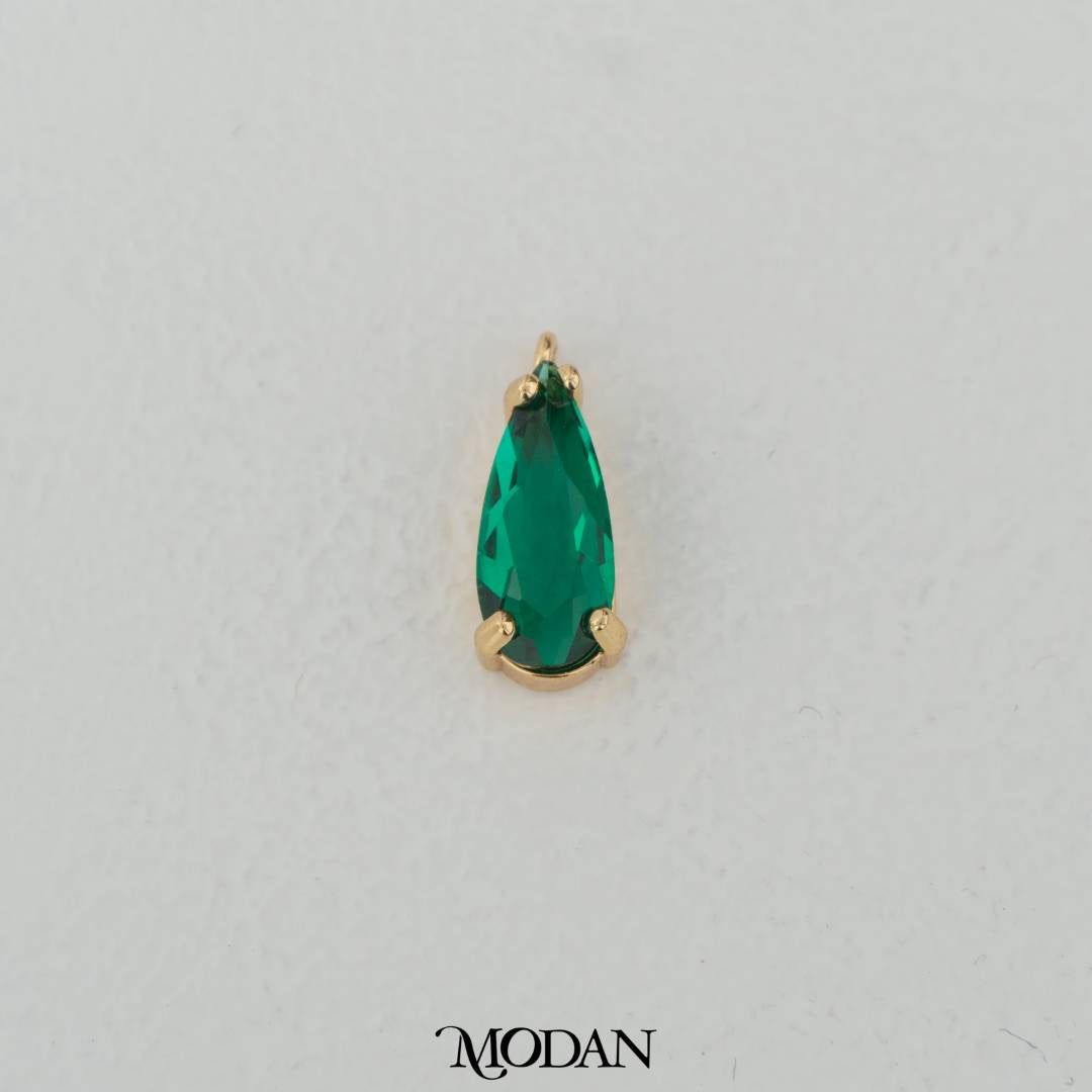 Colorful Long Teardrop Charm DIY Charm Liontin Tetets Air Mata Warna - Warni Hypoallergenic Gold Plated