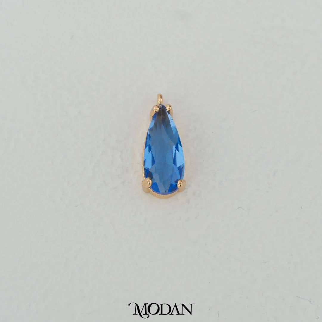 Colorful Long Teardrop Charm DIY Charm Liontin Tetets Air Mata Warna - Warni Hypoallergenic Gold Plated