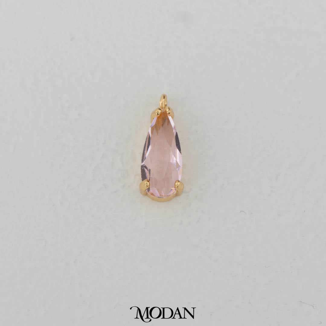 Colorful Long Teardrop Charm DIY Charm Liontin Tetets Air Mata Warna - Warni Hypoallergenic Gold Plated