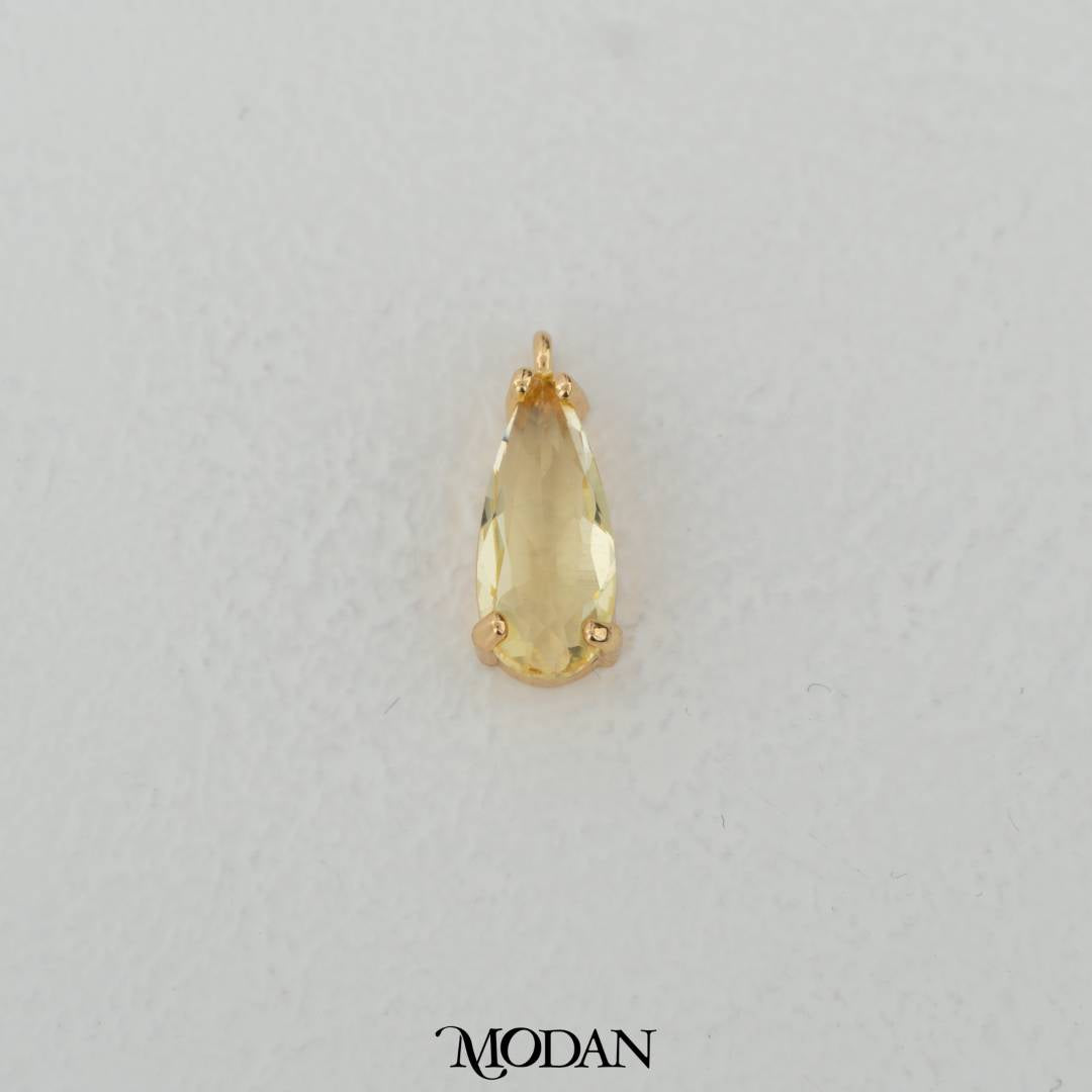 Colorful Long Teardrop Charm DIY Charm Liontin Tetets Air Mata Warna - Warni Hypoallergenic Gold Plated
