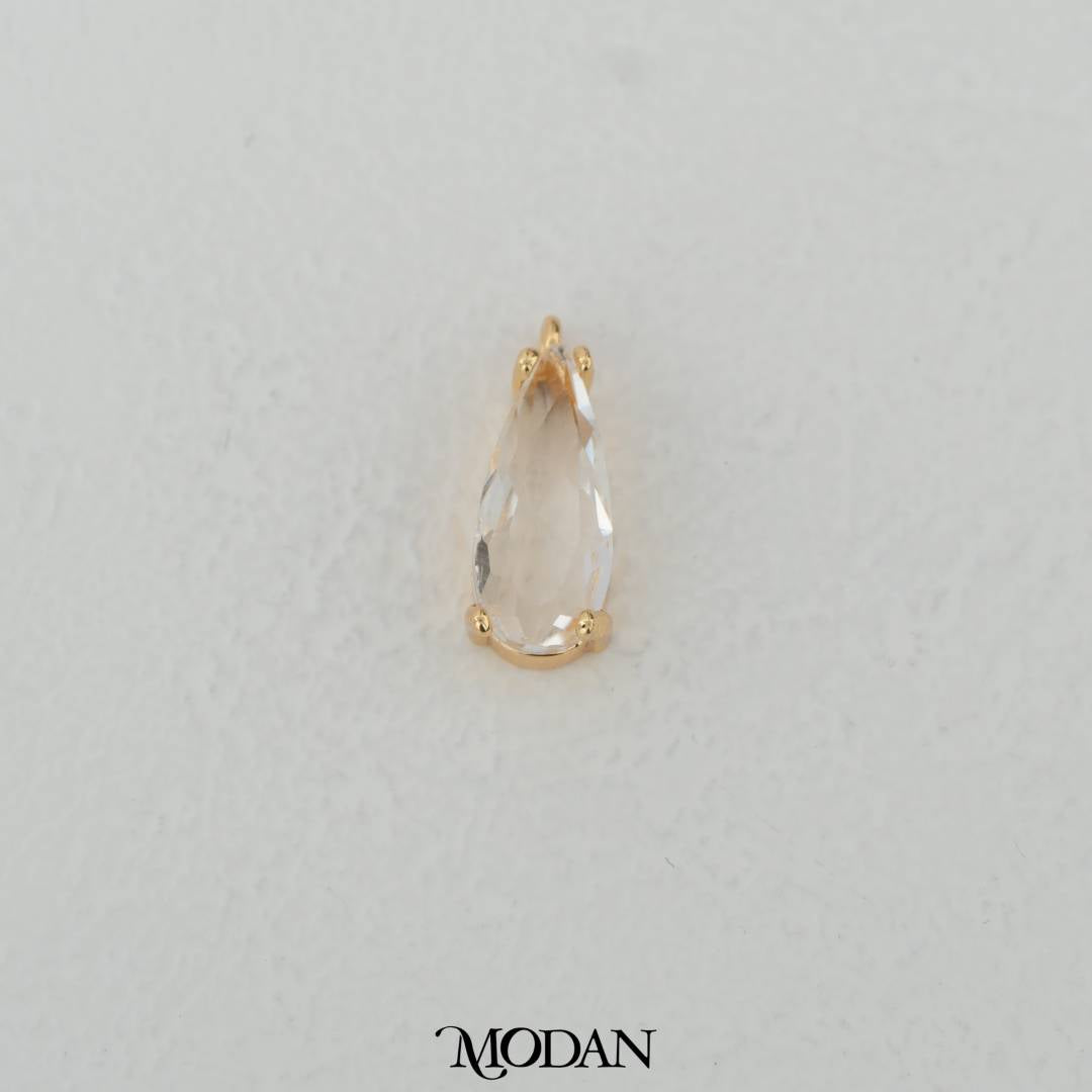 Colorful Long Teardrop Charm DIY Charm Liontin Tetets Air Mata Warna - Warni Hypoallergenic Gold Plated