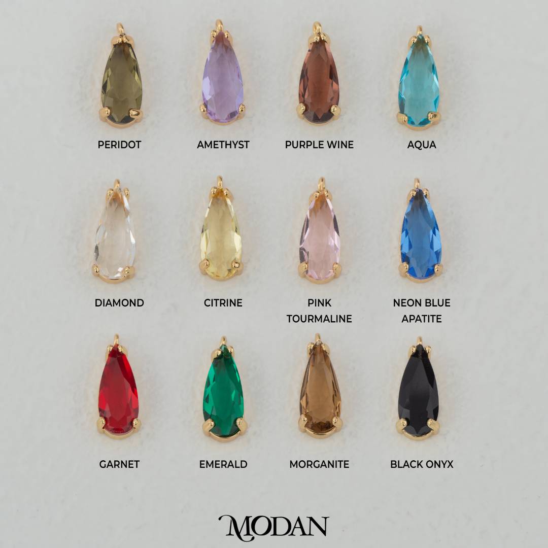Colorful Long Teardrop Charm DIY Charm Liontin Tetets Air Mata Warna - Warni Hypoallergenic Gold Plated