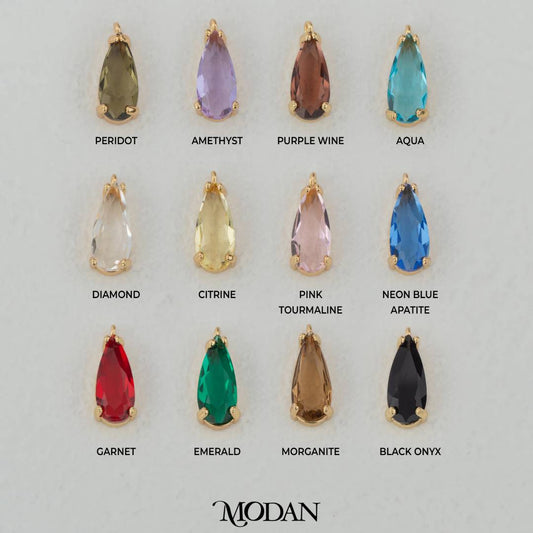 Colorful Long Teardrop Charm DIY Charm Liontin Tetets Air Mata Warna - Warni Hypoallergenic Gold Plated