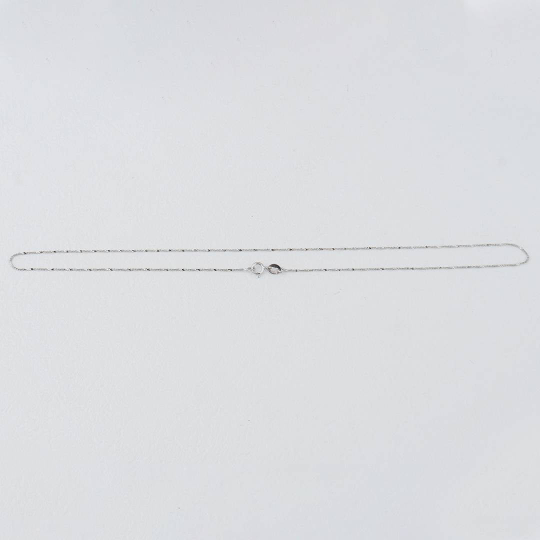 Dainty Silver Flat Serpentine Chain DIY Chain Rantai Kalung Silver Polos Hypoallergenic S925