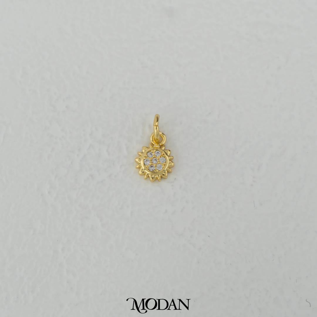 Mini Celestial Sun DIY Charm Liontin Matahari Hypoallergenic Gold Filled