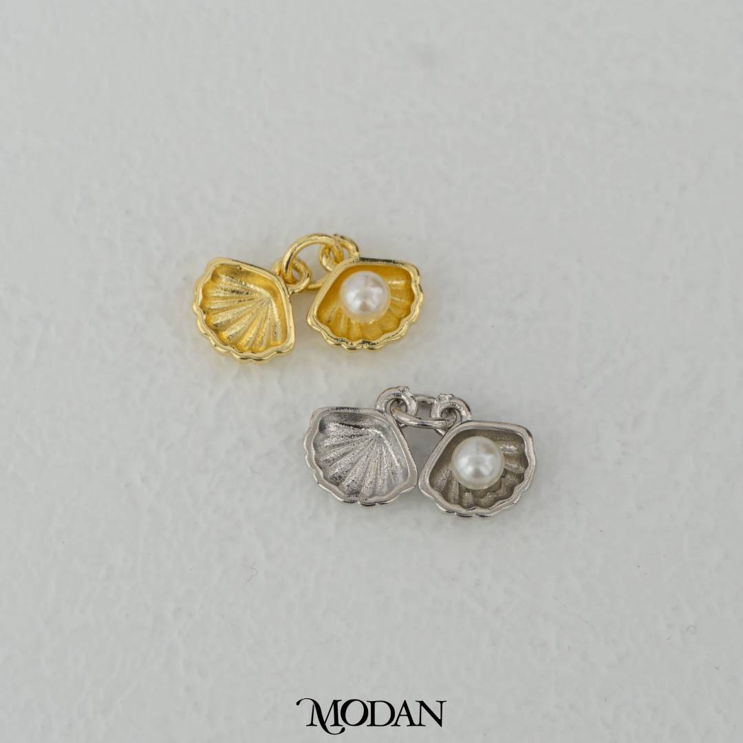 Beach Style Mini Ocean Clam Shell Charm DIY Charm Liontin Cangkang Kerang Mutiara Hypoallergenic Gold Filled